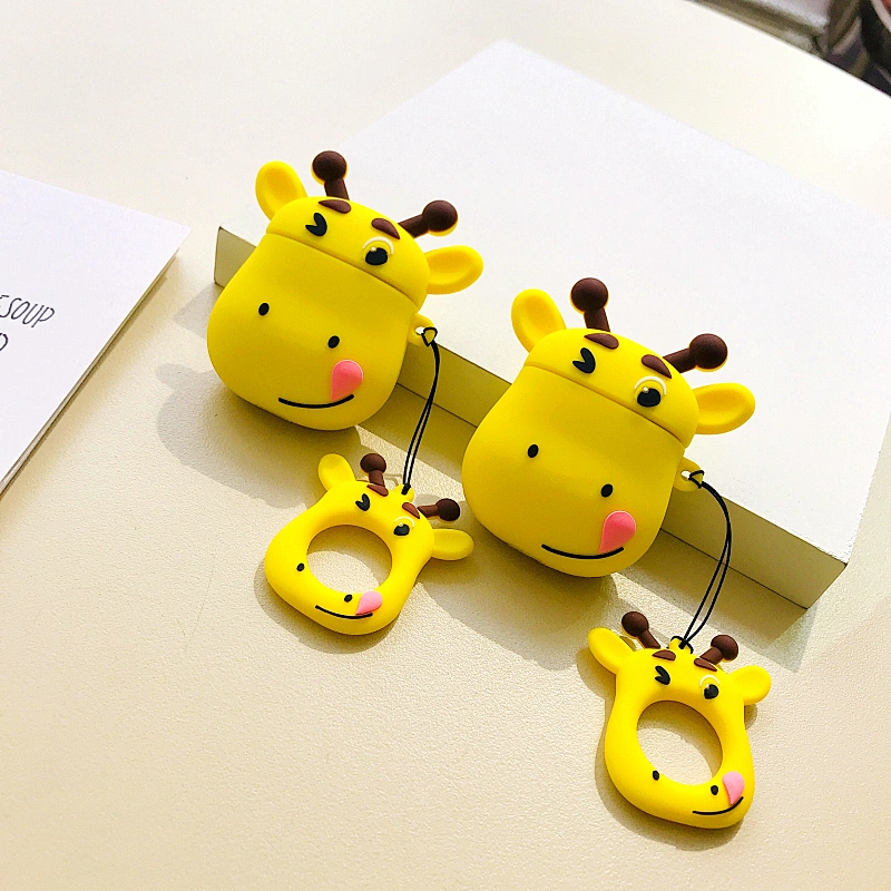 Custom For Airpods Case 3D Sika Deer Silicone Cartoon Wireless earbuds Charging Box Cover Fancy Earphone Case